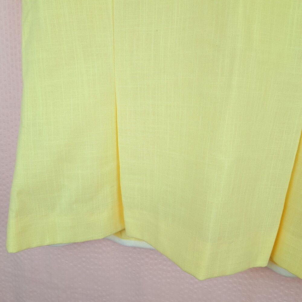 Vintage Lady Leslie By Leslie Fay Yellow Short Sleeve Blazer Size 12 USA - Picture 10 of 11